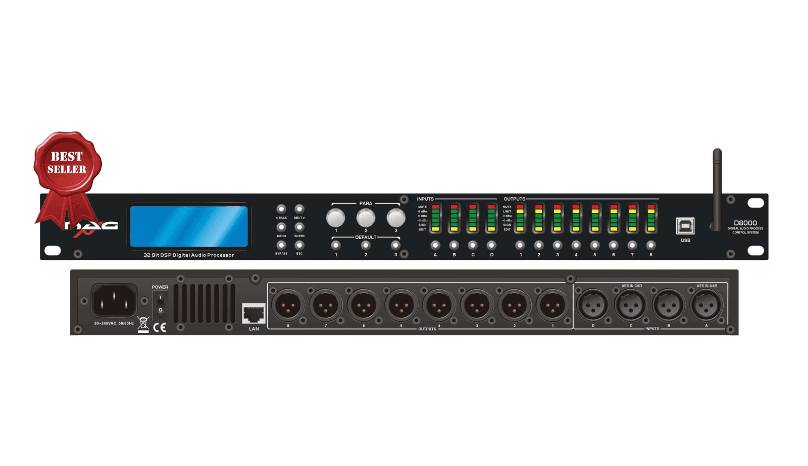 NAG D-8000 — задняя панель и коммутация