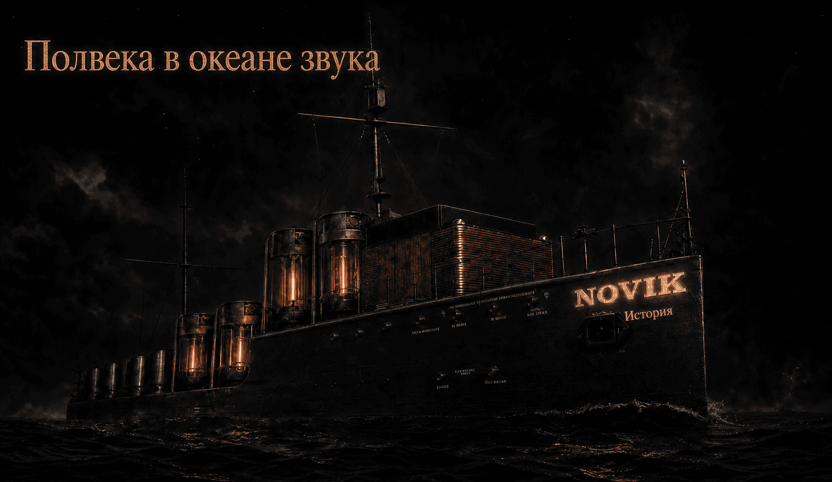 Корабль с надписью NOVIK на носу